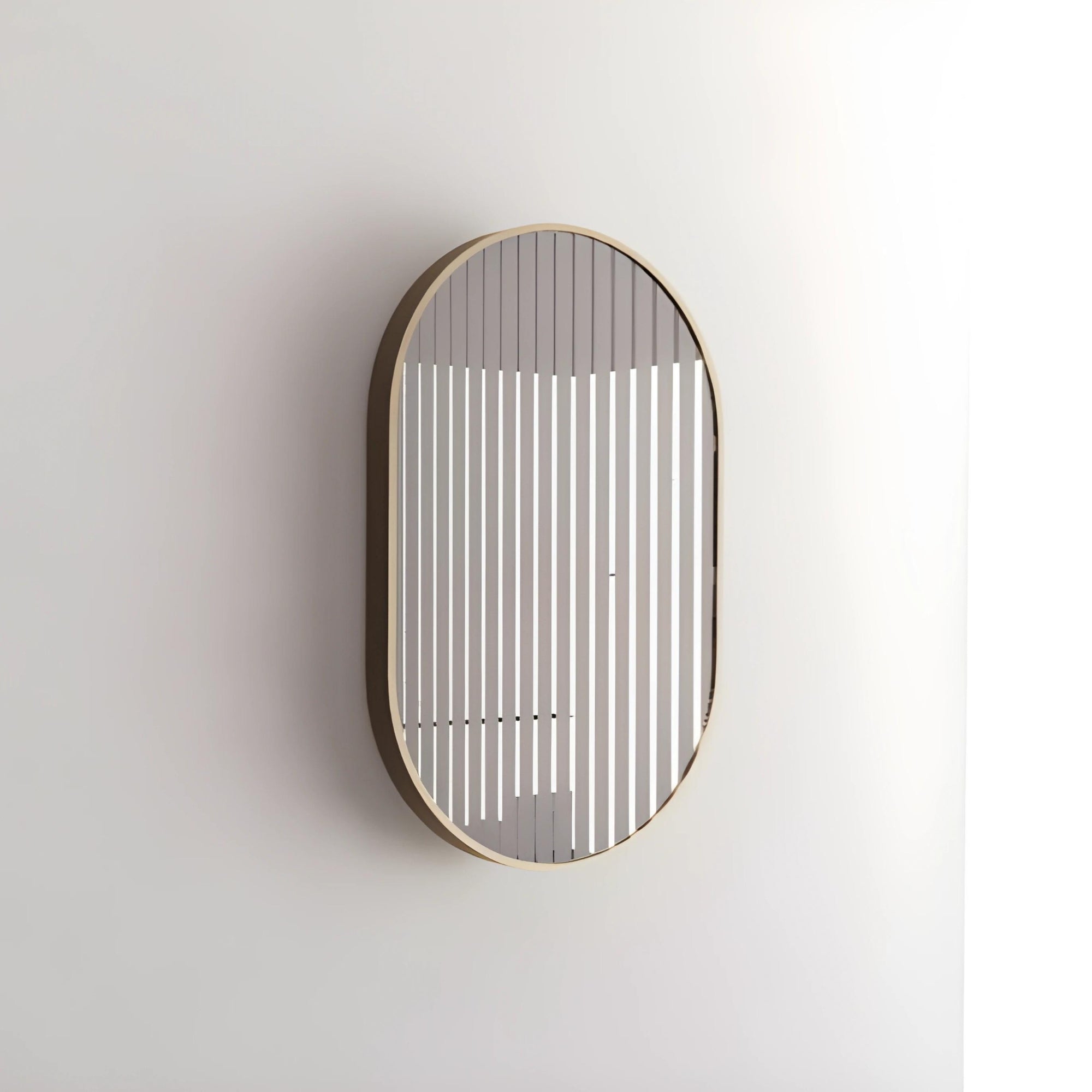 RIVA FRAMED OVAL MIRROR WALL MOUNTED GOLD 900X600MM