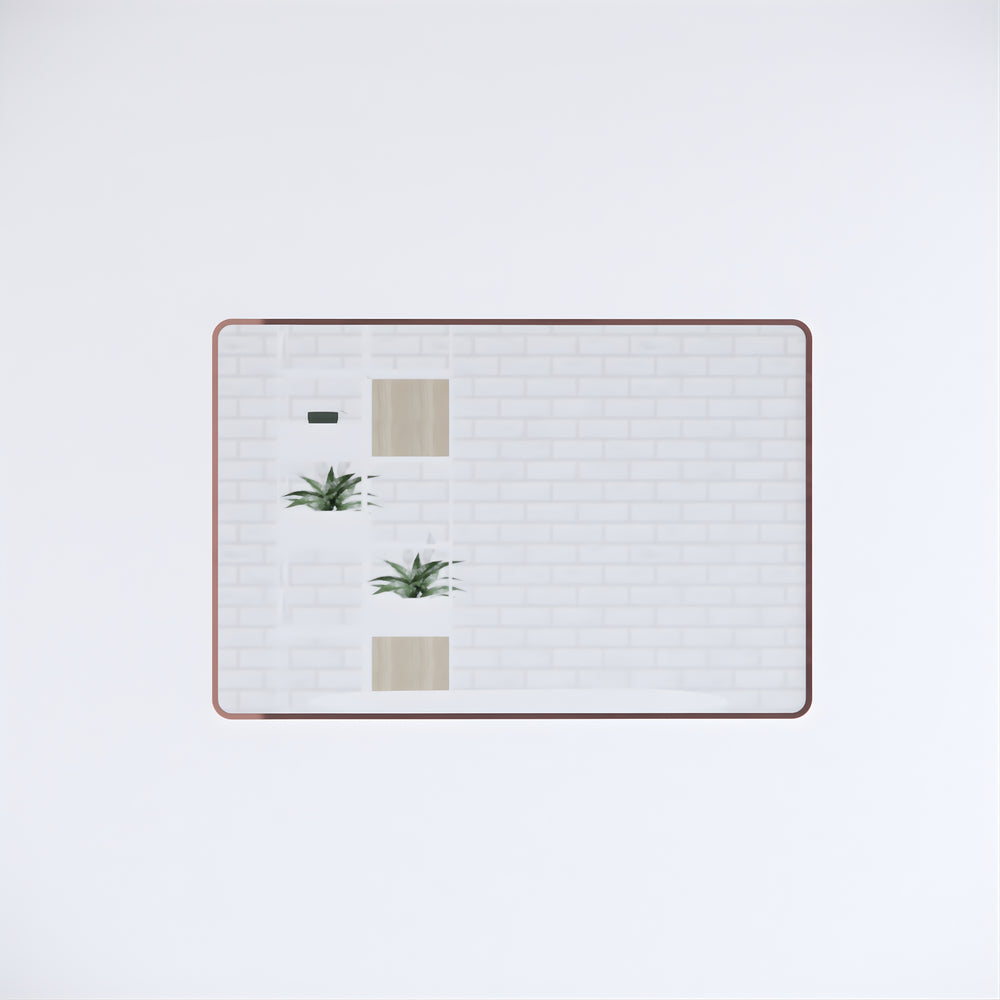 RIVA FRAMED MIRROR RECTANGLE WALL MOUNTED BRUSHED COPPER 1200X800MM