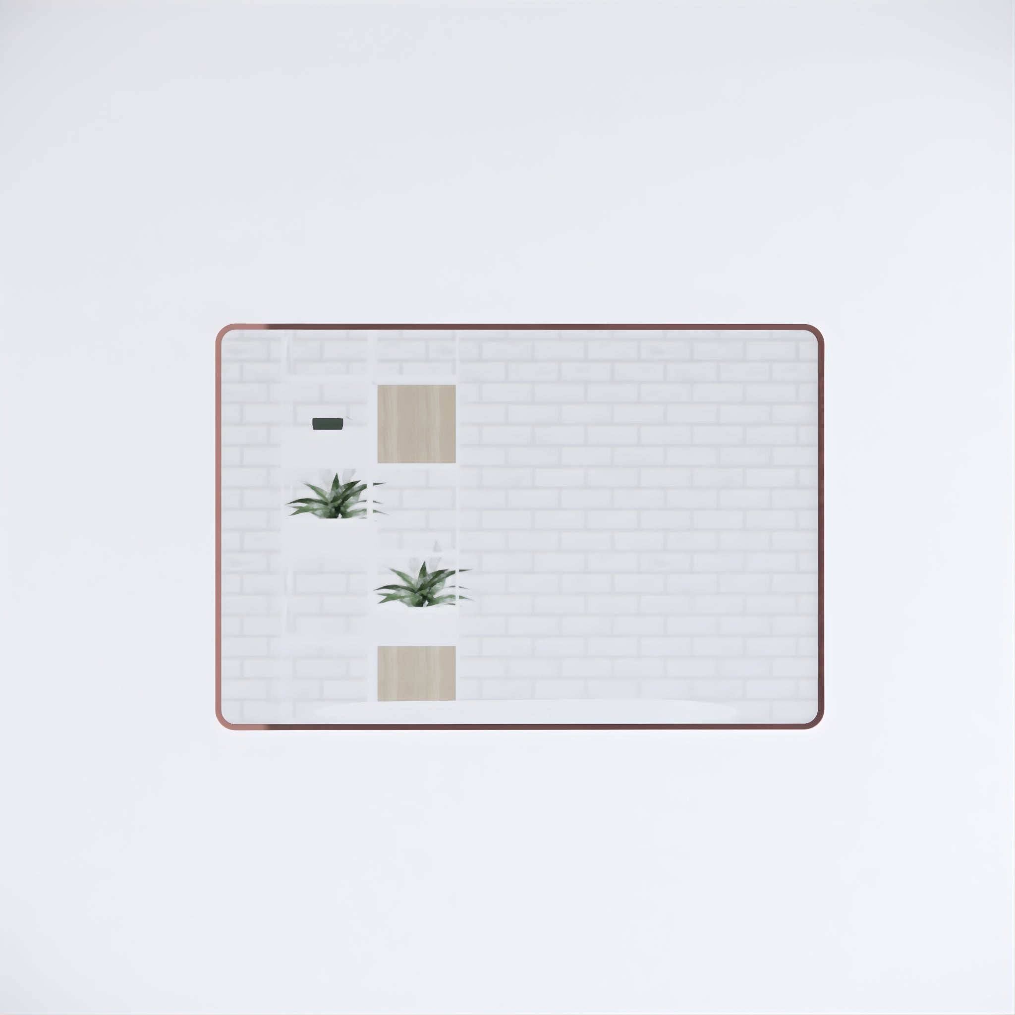 RIVA FRAMED MIRROR RECTANGLE WALL MOUNTED BRUSHED COPPER 1200X800MM