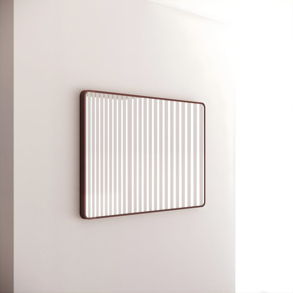 RIVA FRAMED MIRROR RECTANGLE WALL MOUNTED BRUSHED COPPER 1200X800MM