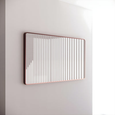 RIVA FRAMED MIRROR RECTANGLE WALL MOUNTED BRUSHED COPPER 1500X800MM