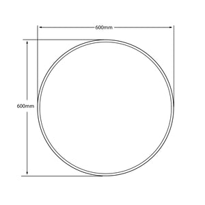 RIVA FRAMELESS BEVEL EDGE ROUND MIRROR WALL MOUNTED 600X600MM