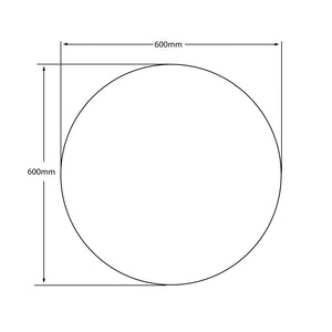 RIVA FRAMELESS PENCIL EDGE ROUND MIRROR WALL MOUNTED 600X600MM