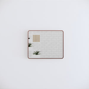 RIVA FRAMED MIRROR RECTANGLE WALL MOUNTED BRUSHED COPPER 750X600MM