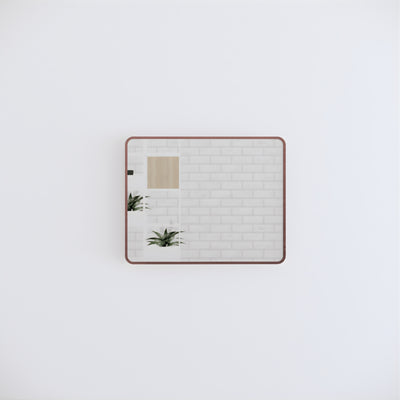 RIVA FRAMED MIRROR RECTANGLE WALL MOUNTED BRUSHED COPPER 750X600MM