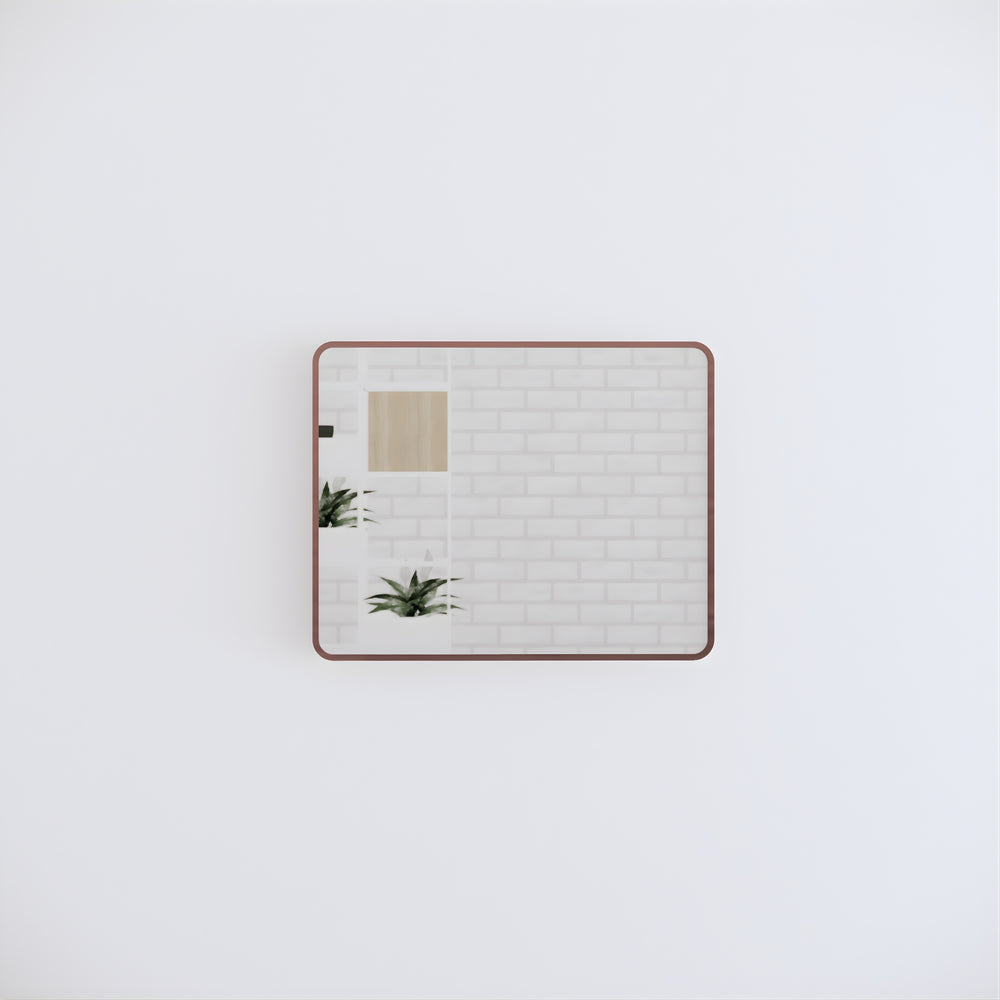 RIVA FRAMED MIRROR RECTANGLE WALL MOUNTED BRUSHED COPPER 750X600MM