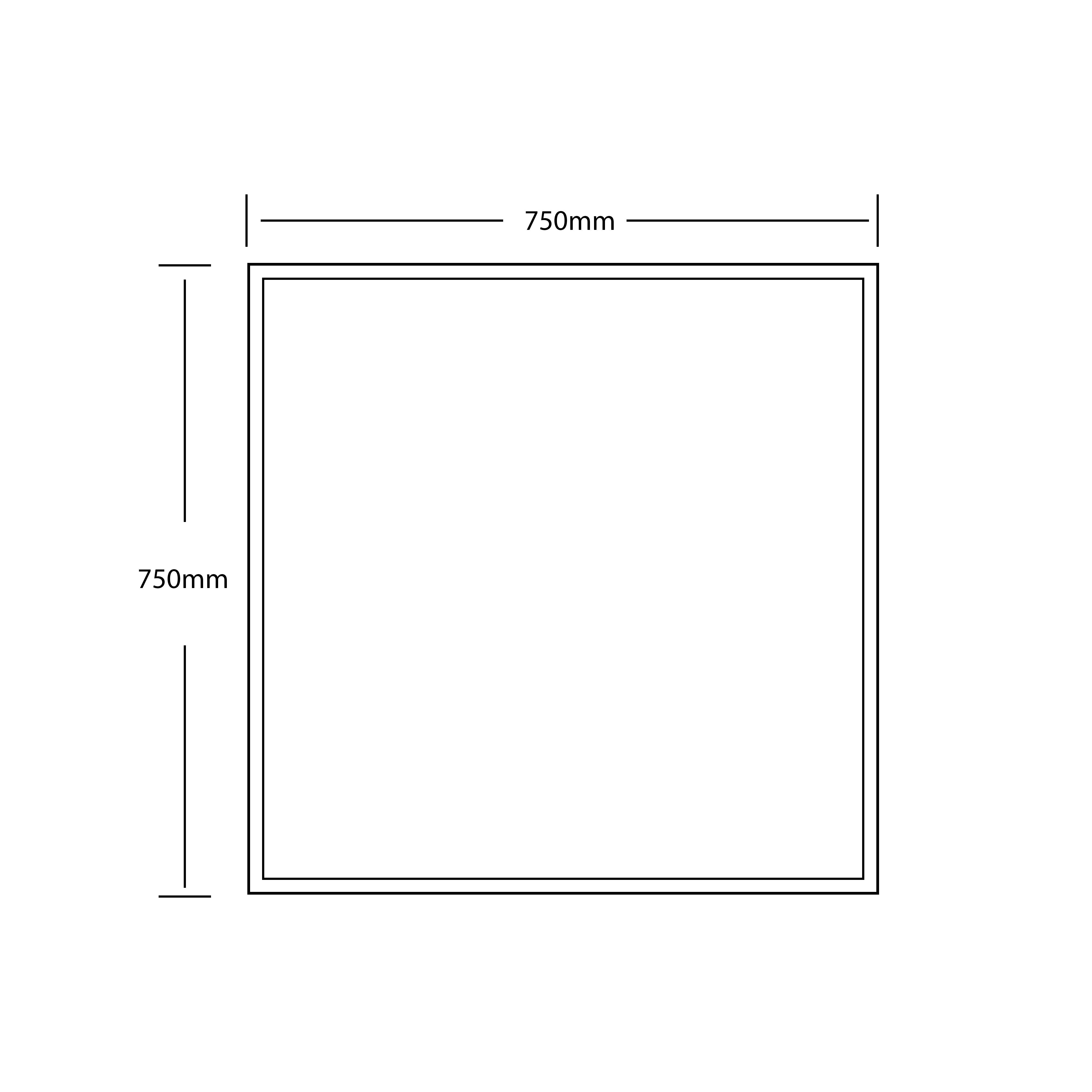 RIVA FRAMELESS BEVEL EDGE SQUARE MIRROR WALL MOUNTED 750X750MM