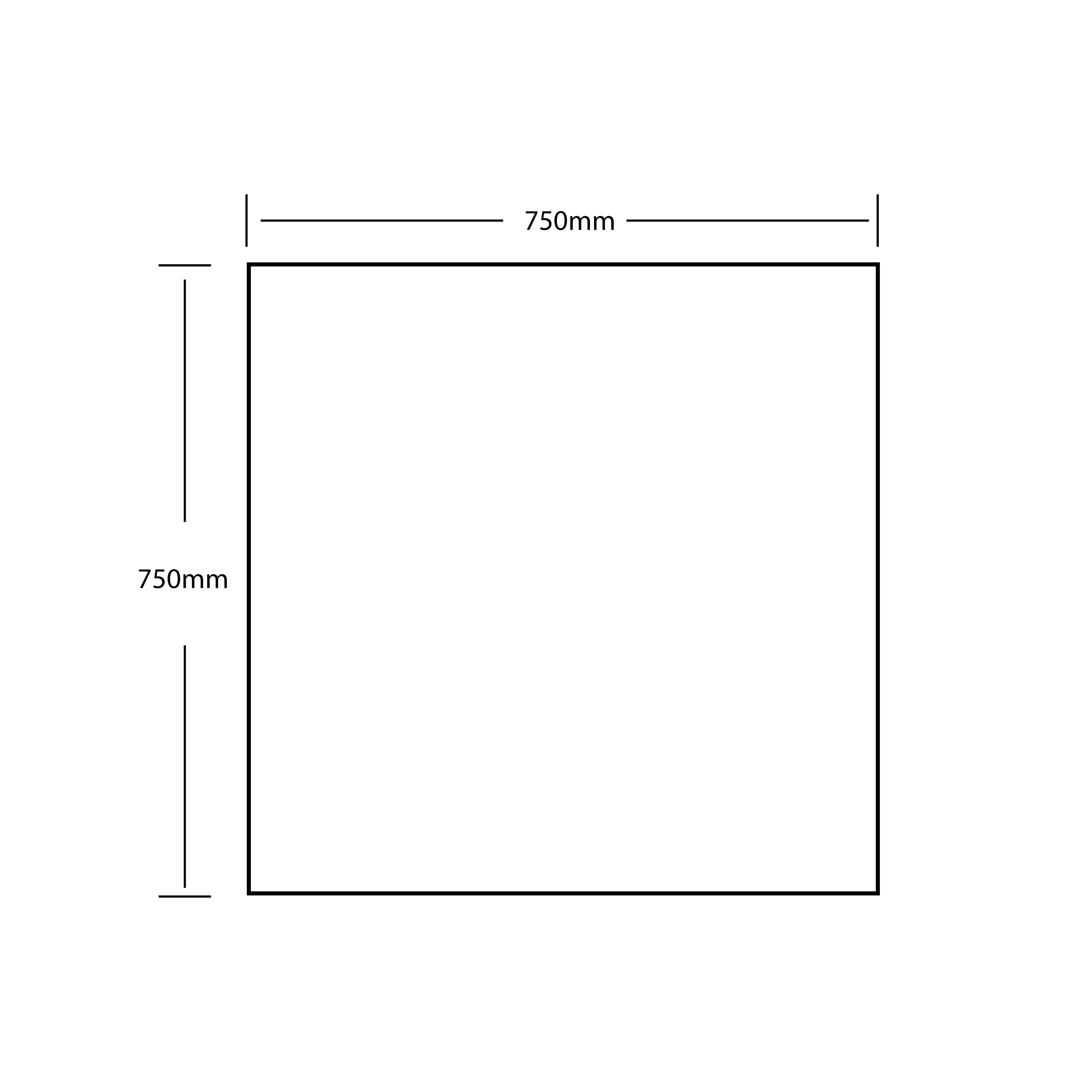 RIVA FRAMELESS PENCIL EDGE SQUARE MIRROR WALL MOUNTED 750X750MM