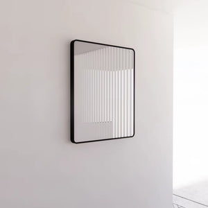 RIVA FRAMED MIRROR RECTANGLE WALL MOUNTED BLACK 750X900MM