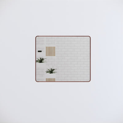 RIVA FRAMED MIRROR RECTANGLE WALL MOUNTED BRUSHED COPPER 900X750MM