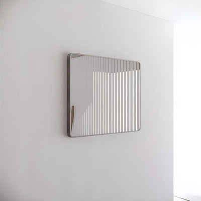 RIVA FRAMED RECTANGULAR MIRROR WALL MOUNTED BRUSHED NICKEL 750X900MM