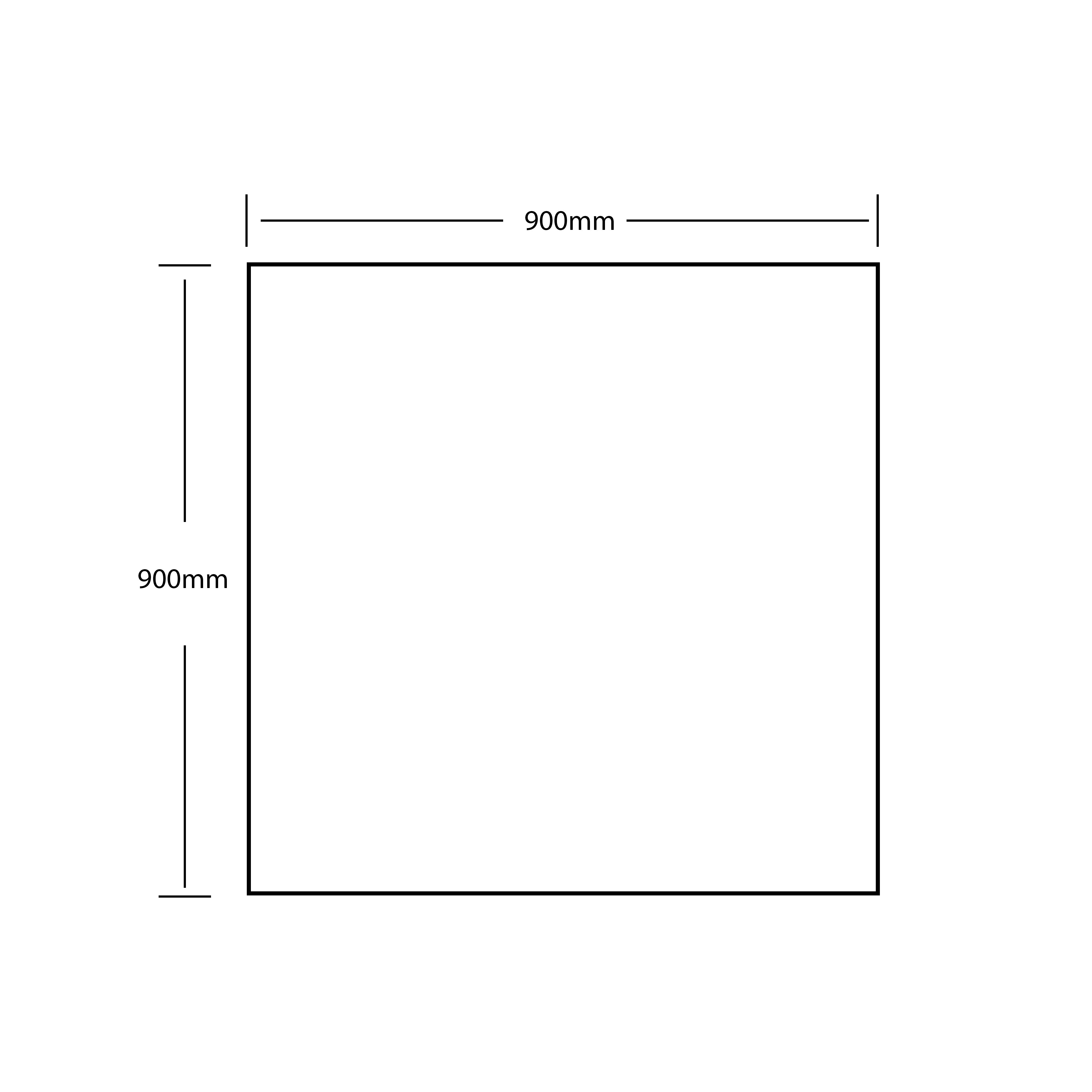 RIVA FRAMELESS PENCIL EDGE SQUARE MIRROR WALL MOUNTED 900X900MM