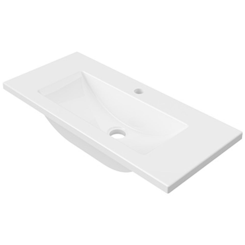 DUROCLASS MONACO ENSUITE GLOSS WHITE SINGLE BOWL UNDERMOUNT VANITY TOP (AVAILABLE IN 600MM AND 750MM)