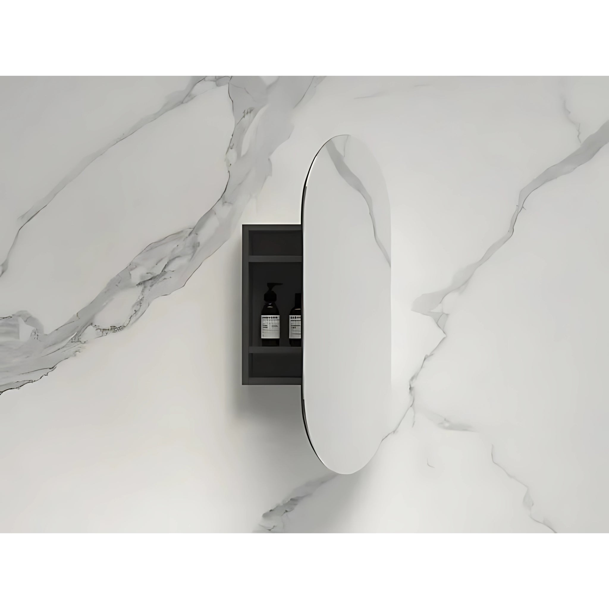 INFINITY METRO SEMI MATTE BLACK SHAVING CABINET 450X900MM