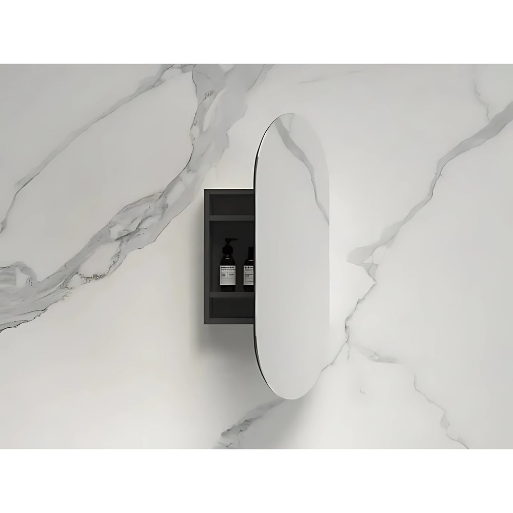 INFINITY METRO SEMI MATTE BLACK SHAVING CABINET 450X900MM