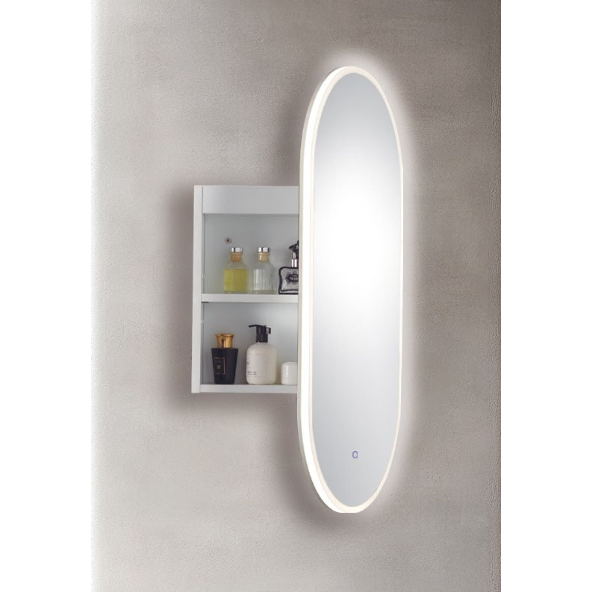 INFINITY METRO SEMI MATTE WHITE LED SHAVING CABINET 450X900MM