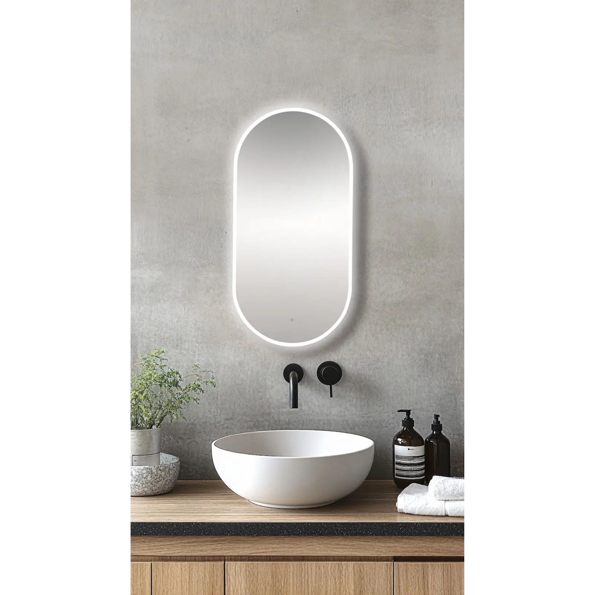 INFINITY METRO SEMI MATTE WHITE LED SHAVING CABINET 450X900MM