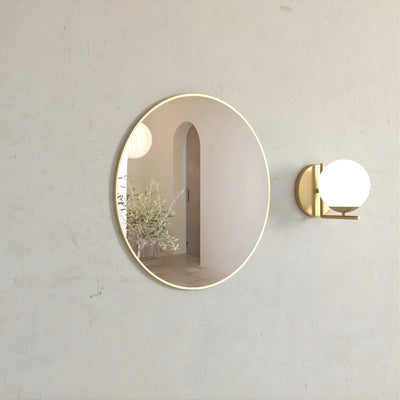 OTTI LONDON METAL FRAMED TUFFI MIRROR BRUSHED GOLD 700X700MM
