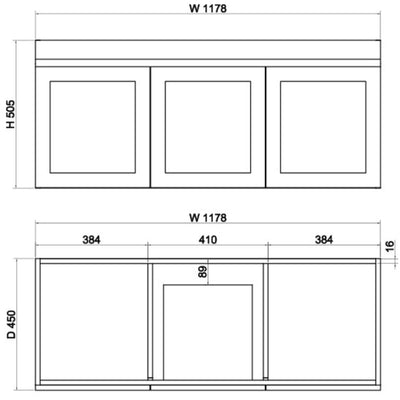 RIVA MIAMI MATTE WHITE 1200MM DOUBLE BOWL WALL HUNG VANITY