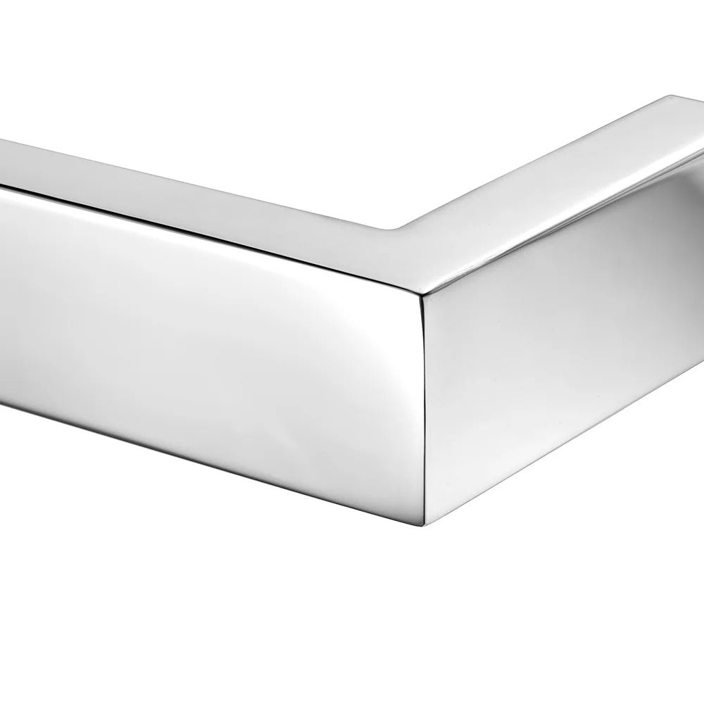 COLDBUSTER HORIZONTAL SQUARE HEATED SINGLE TOWEL RAIL POLISHED STAINLESS STEEL (AVAILABLE IN 450MM, 632MM AND 832MM)