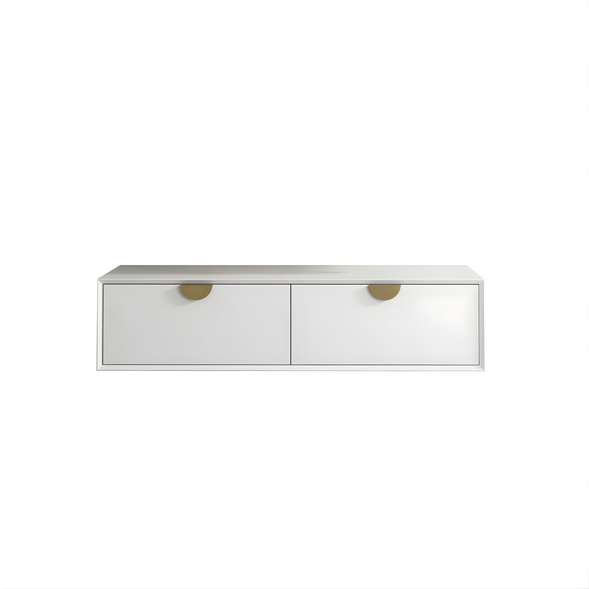 OTTI MOONLIGHT WHITE 1200MM DOUBLE BOWL WALL HUNG CABINET AND BASIN