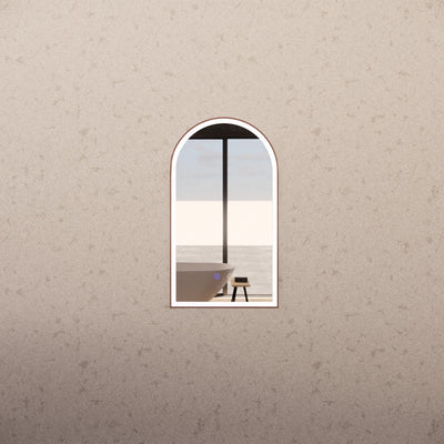 RIVA AR2 FRAMED ARCH LED MIRROR 3 COLOUR LIGHTS BRUSHED COPPER 450X800MM