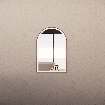 RIVA AR2 FRAMED ARCH LED MIRROR 3 COLOUR LIGHTS BRUSHED COPPER 600X900MM