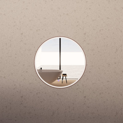 RIVA R3 FRAMED ROUND LED MIRROR 3 COLOUR LIGHTS WITH DIMMER BRUSHED COPPER 600X600MM