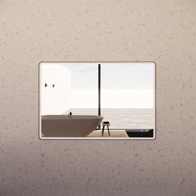 RIVA S4 FRAMED RECTANGLE LED MIRROR 3 COLOUR LIGHTS WITH DIMMER BRUSHED COPPER 800X1200MM