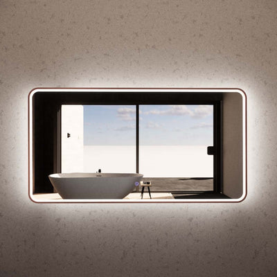 RIVA S4 FRAMED RECTANGLE LED MIRROR 3 COLOUR LIGHTS WITH DIMMER BRUSHED COPPER 1500X800MM