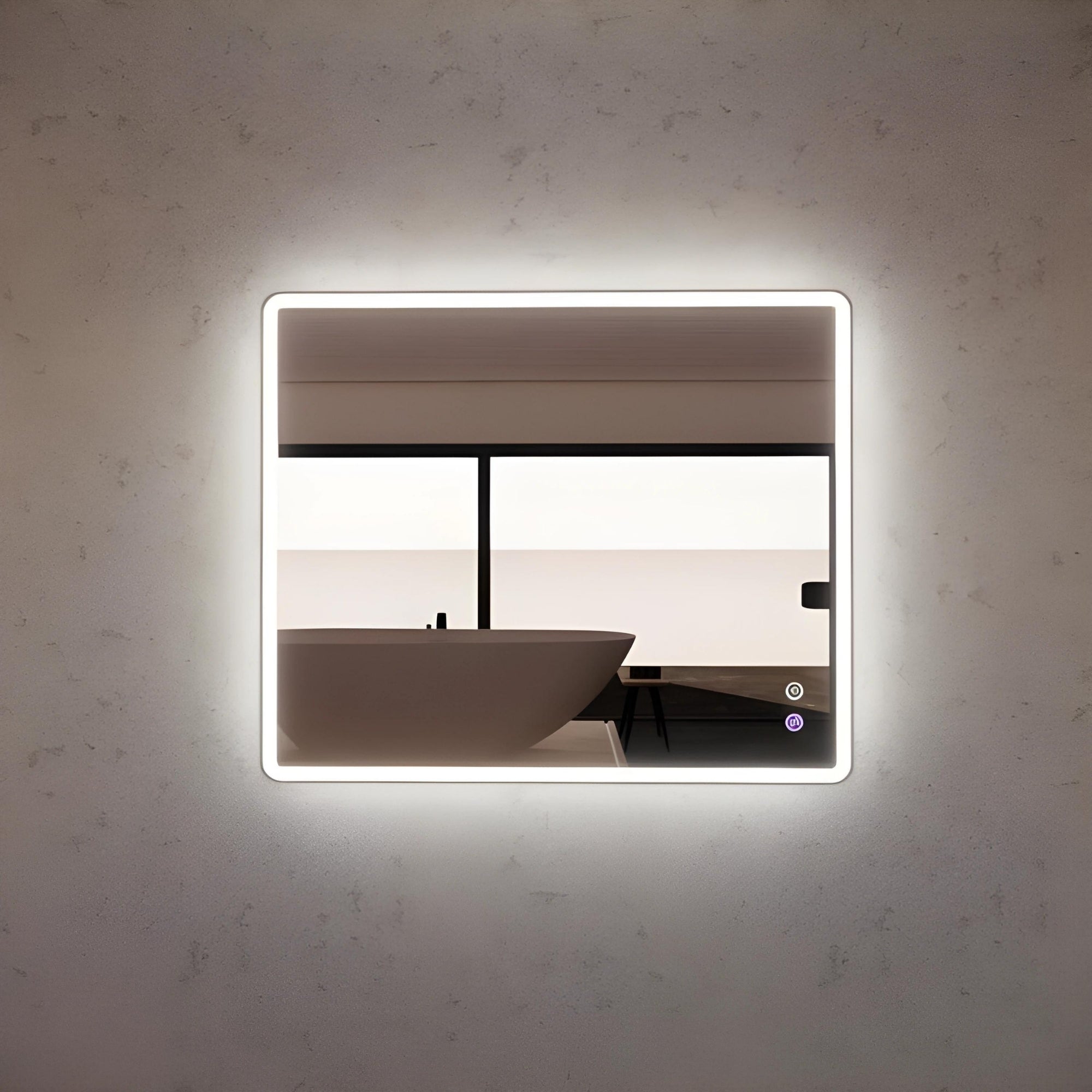 RIVA S4 FRAMED RECTANGLE LED MIRROR 3 COLOUR LIGHTS WITH DIMMER BRUSHED NICKEL 750X900MM