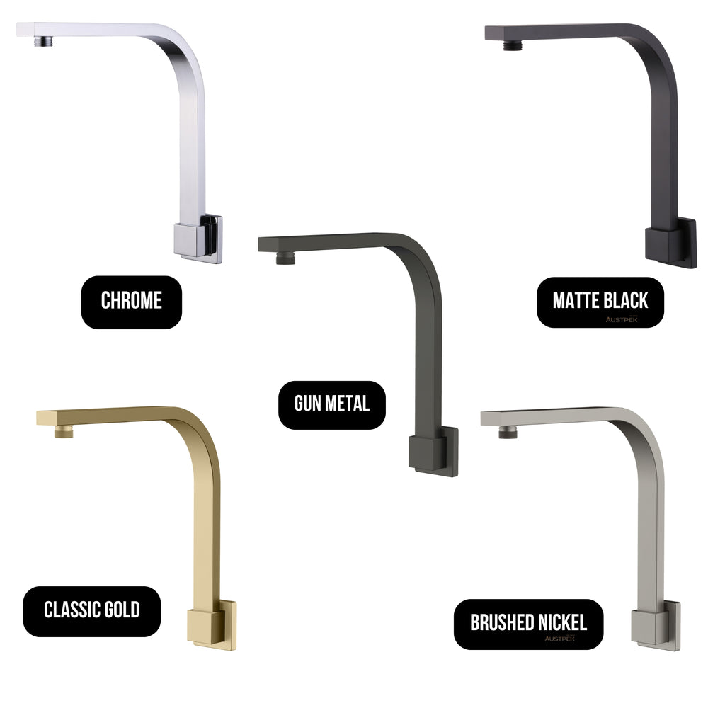 OLIVERI MONACO RAISED WALL MOUNTED SHOWER ARM 277MM BRUSHED NICKEL