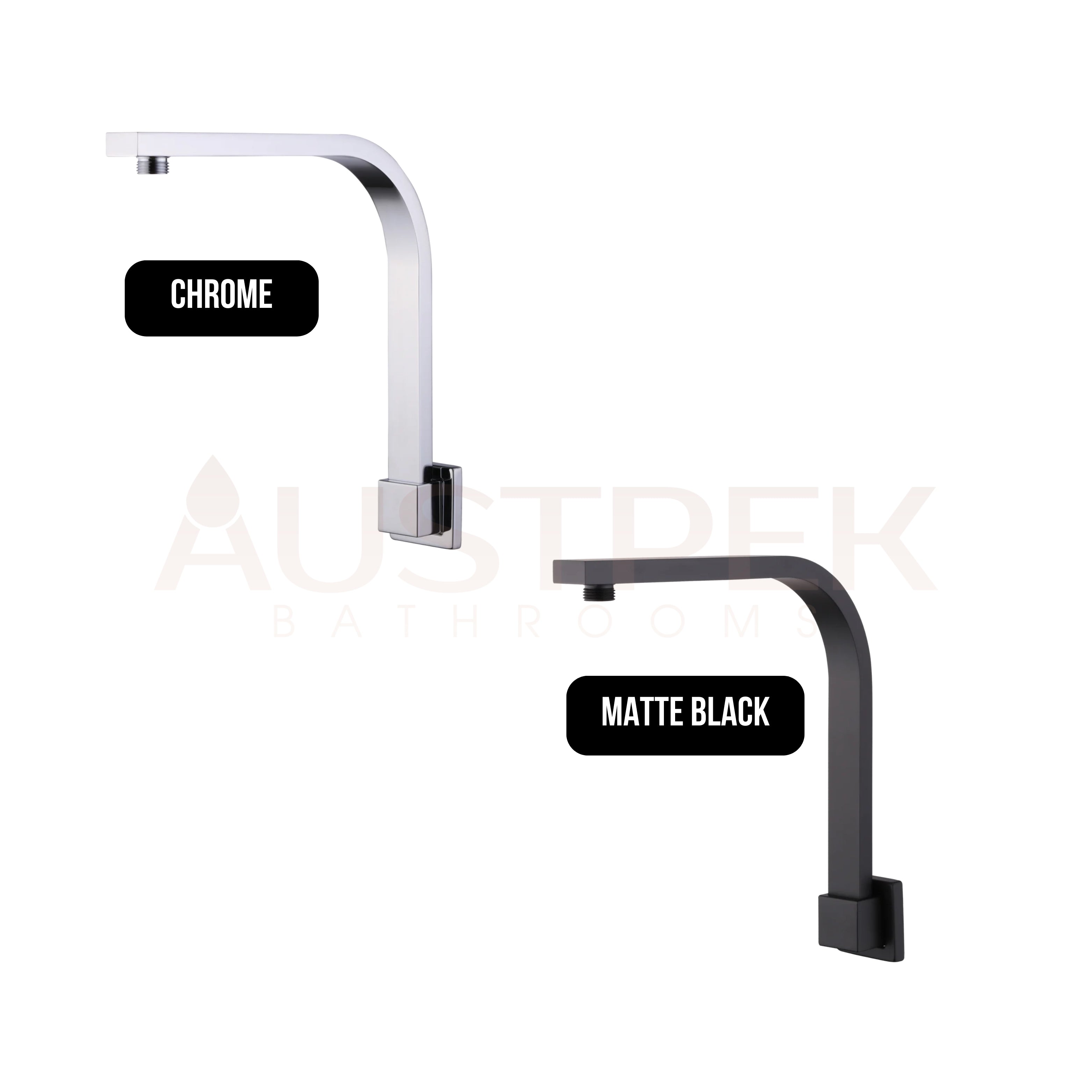 OLIVERI MONACO RAISED WALL MOUNTED SHOWER ARM 277MM MATTE BLACK