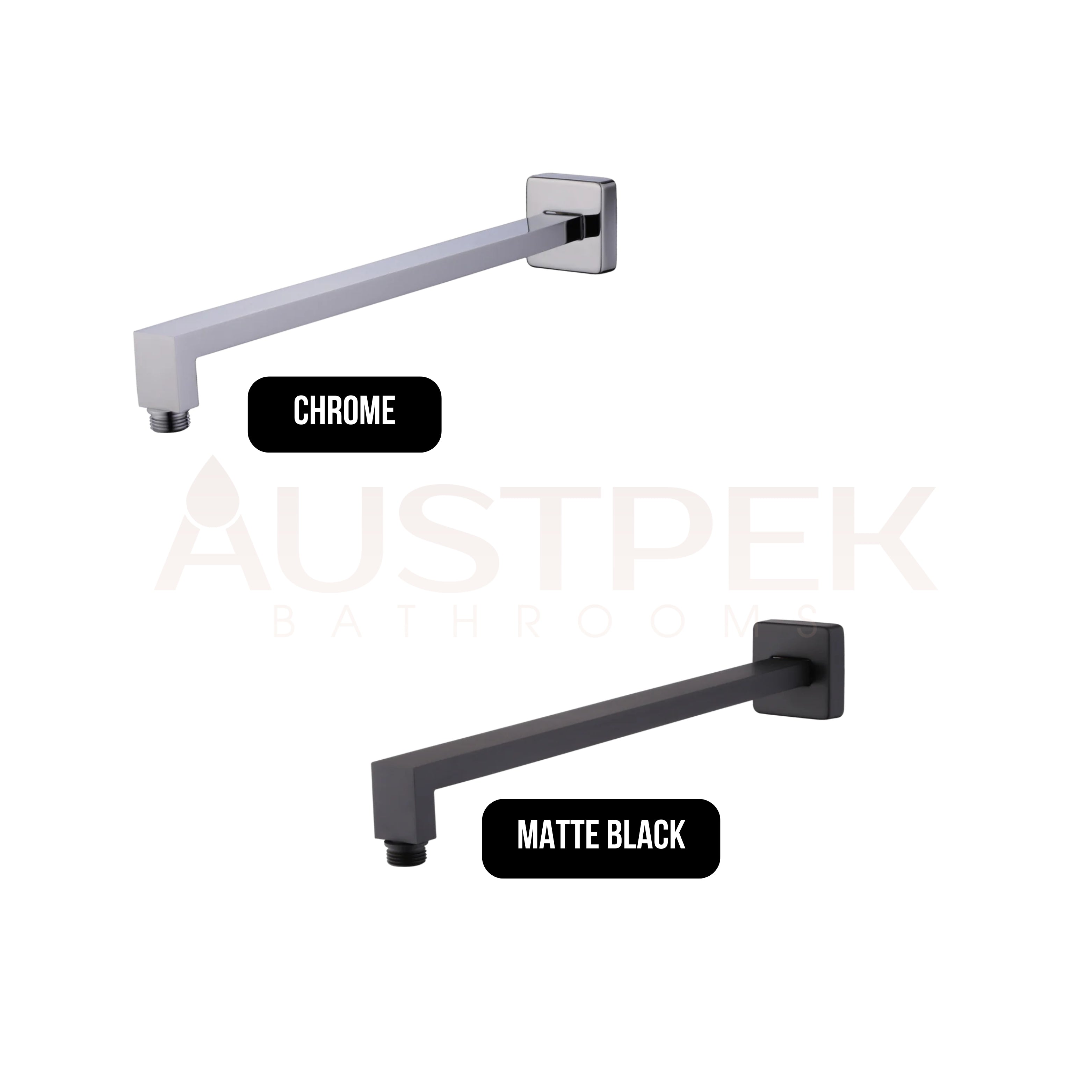 OLIVERI MONACO WALL MOUNTED SHOWER ARM 380MM MATTE BLACK