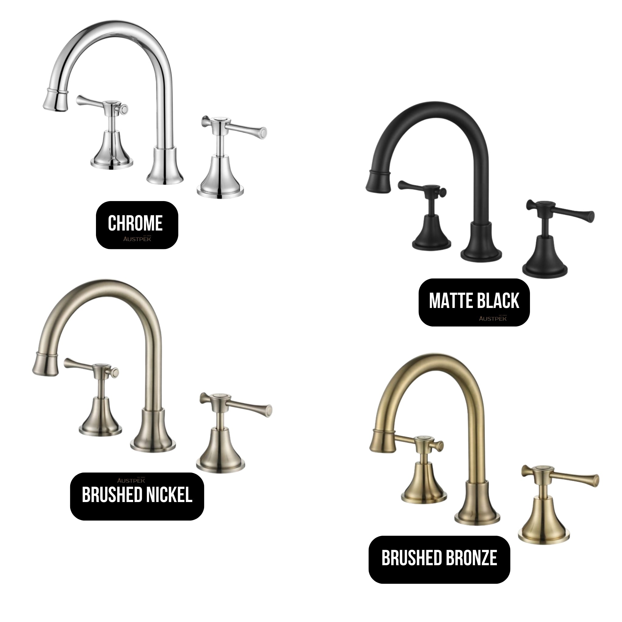 MODERN NATIONAL MONTPELLIER THREE PIECE BASIN SET 222MM MATTE BLACK