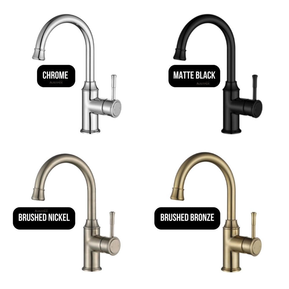 MODERN NATIONAL MONTPELLIER HIGH RISE TALL BASIN MIXER 289MM MATTE BLACK