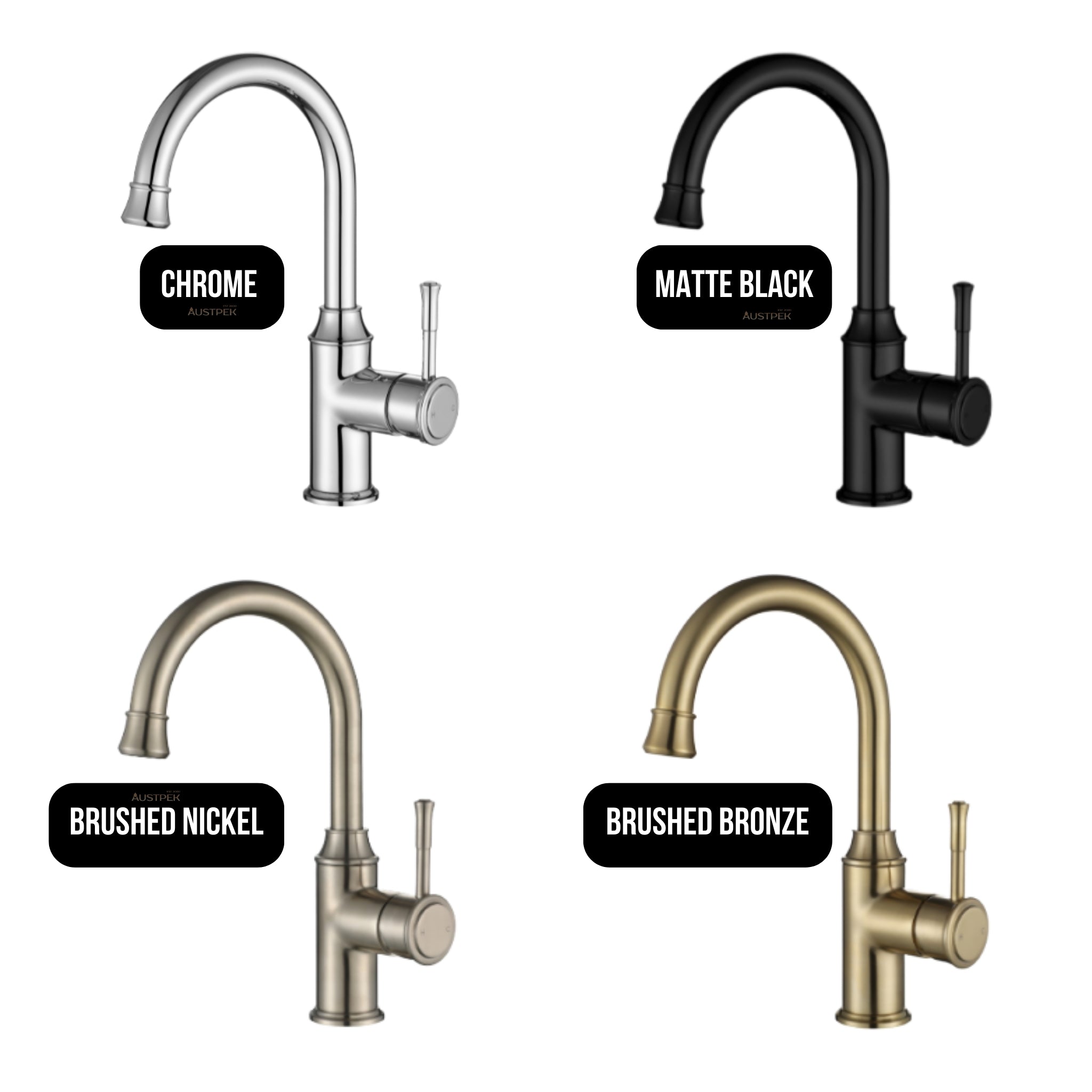 MODERN NATIONAL MONTPELLIER HIGH RISE TALL BASIN MIXER 289MM BRUSHED NICKEL