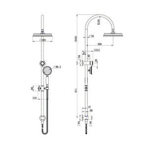 MODERN NATIONAL MONTPELLIER SHOWER COLUMN SET BRUSHED BRONZE