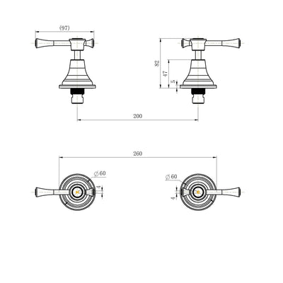 MODERN NATIONAL MONTPELLIER WALL TOP ASSEMBLIES BRUSHED BRONZE