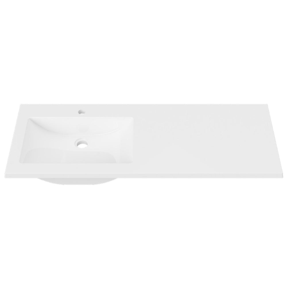 DUROCLASS MONACO GLOSS WHITE OFFSET SINGLE BOWL UNDERMOUNT VANITY TOP (MULTIPLE SIZES AVAILABLE)