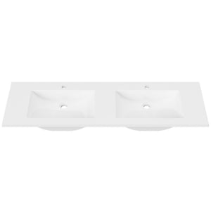 DUROCLASS MONACO GLOSS WHITE DOUBLE BOWL UNDERMOUNT VANITY TOP (MULTIPLE SIZES AVAILABLE)