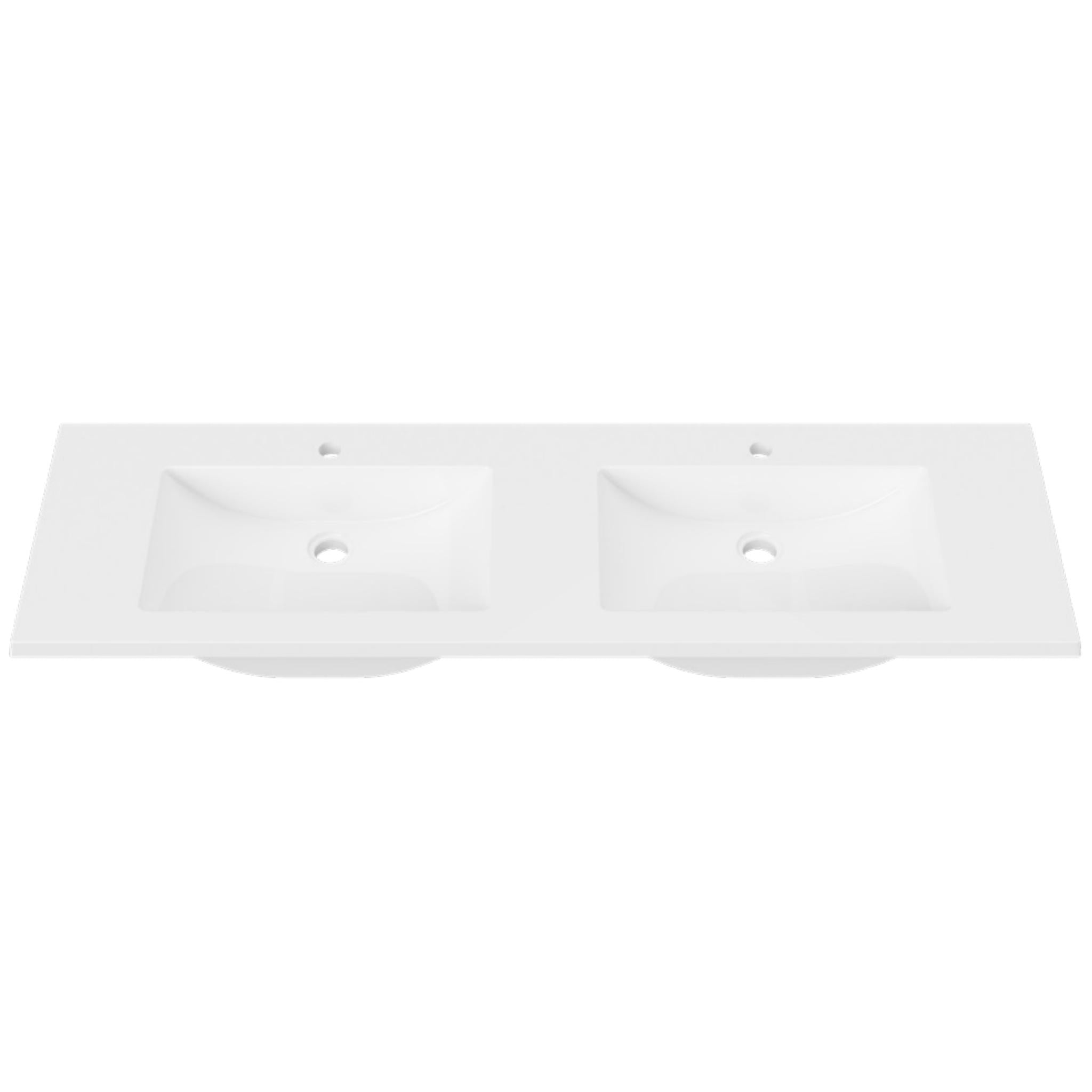 DUROCLASS MONACO GLOSS WHITE DOUBLE BOWL UNDERMOUNT VANITY TOP (MULTIPLE SIZES AVAILABLE)
