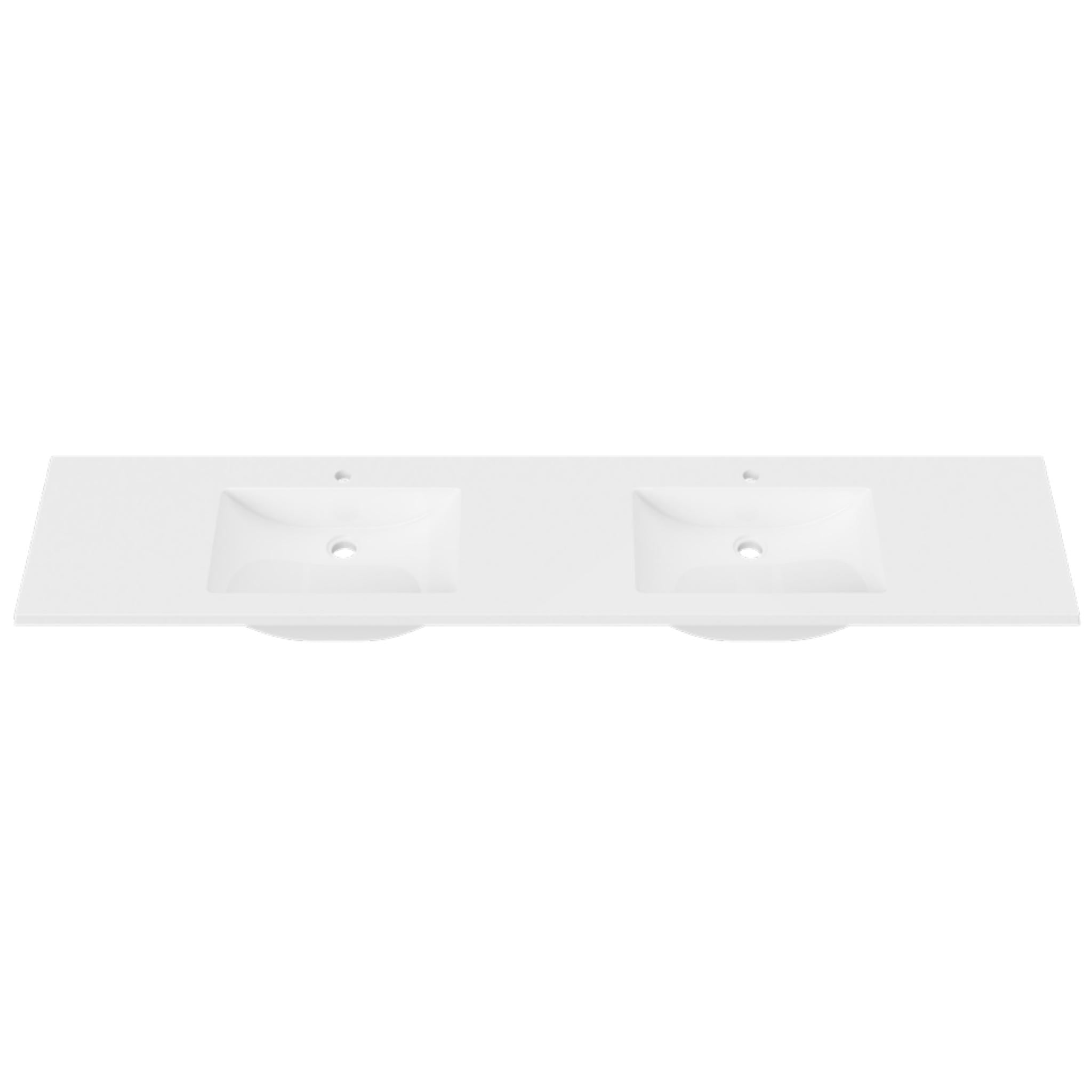 DUROCLASS MONACO GLOSS WHITE DOUBLE BOWL UNDERMOUNT VANITY TOP (MULTIPLE SIZES AVAILABLE)