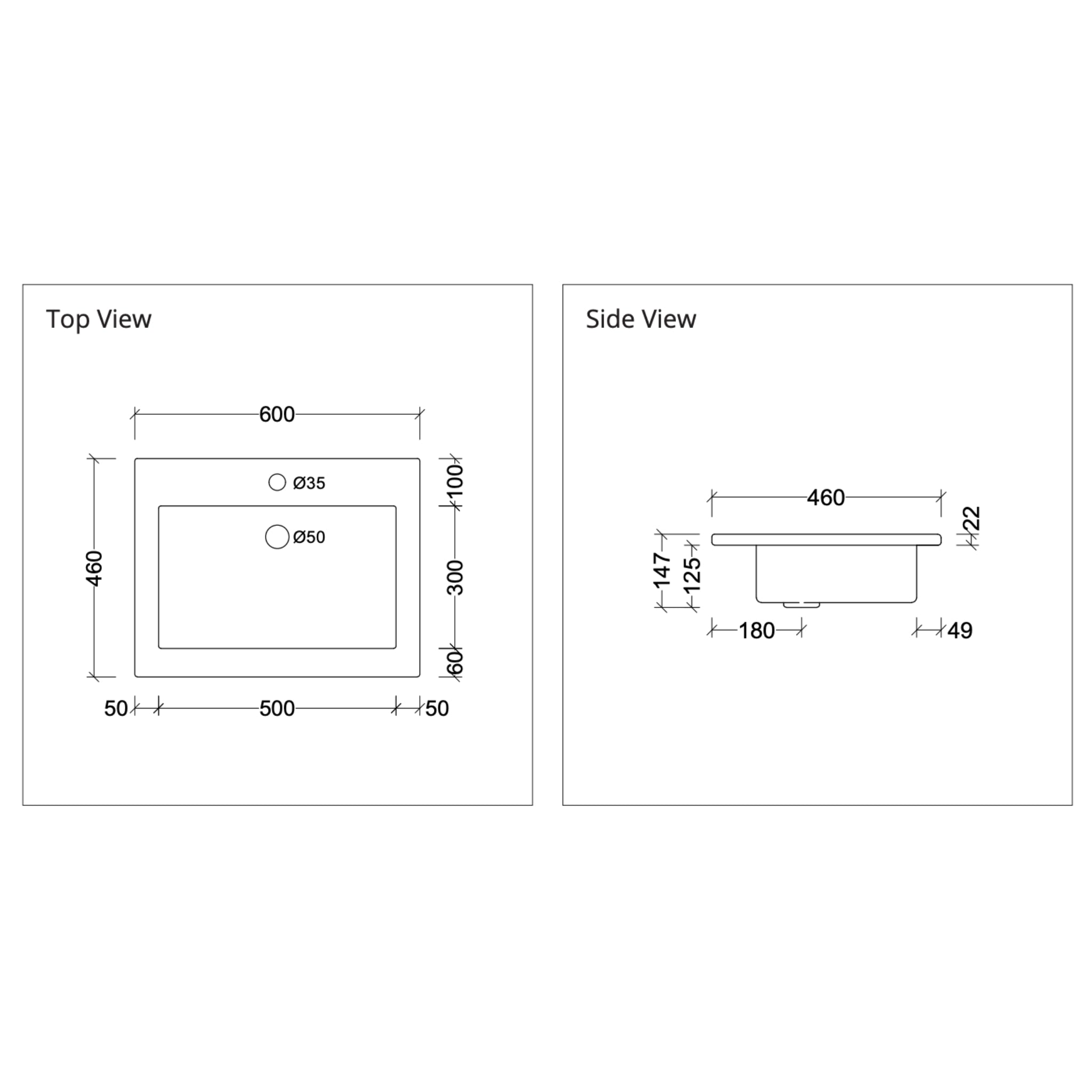 DUROCLASS MONACO GLOSS WHITE SINGLE BOWL UNDERMOUNT VANITY TOP (MULTIPLE SIZES AVAILABLE)