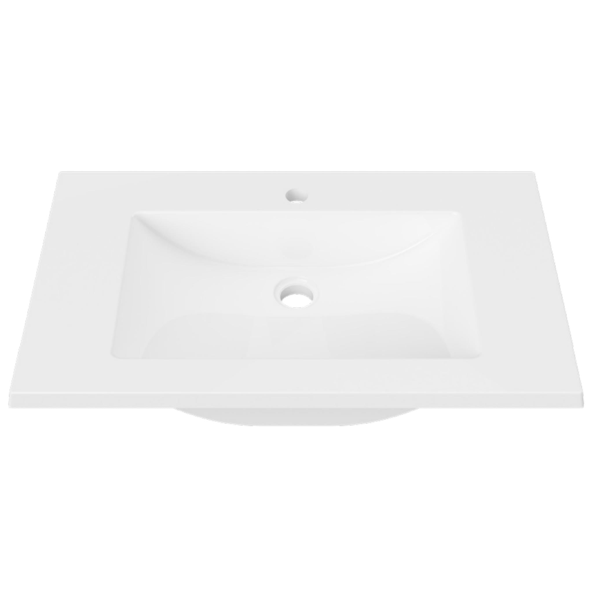 DUROCLASS MONACO GLOSS WHITE SINGLE BOWL UNDERMOUNT VANITY TOP (MULTIPLE SIZES AVAILABLE)