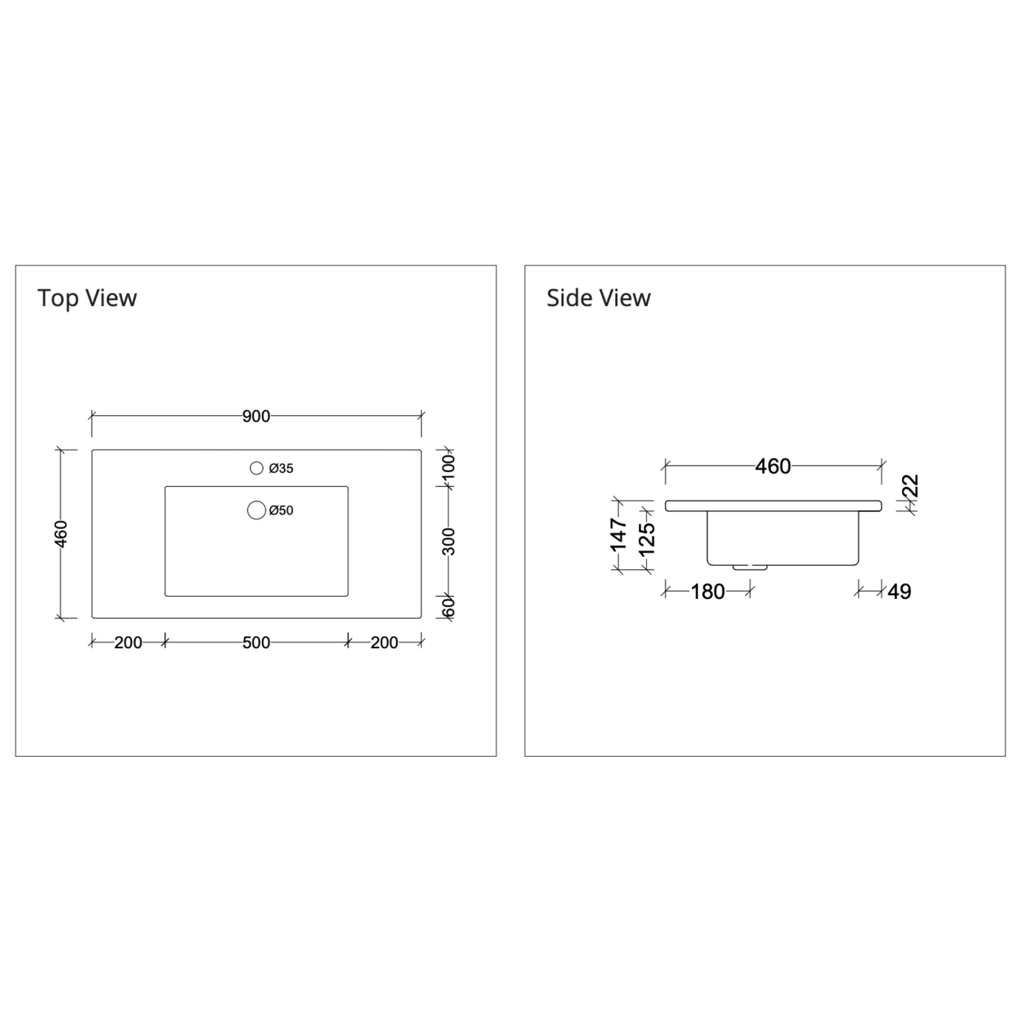 DUROCLASS MONACO GLOSS WHITE SINGLE BOWL UNDERMOUNT VANITY TOP (MULTIPLE SIZES AVAILABLE)