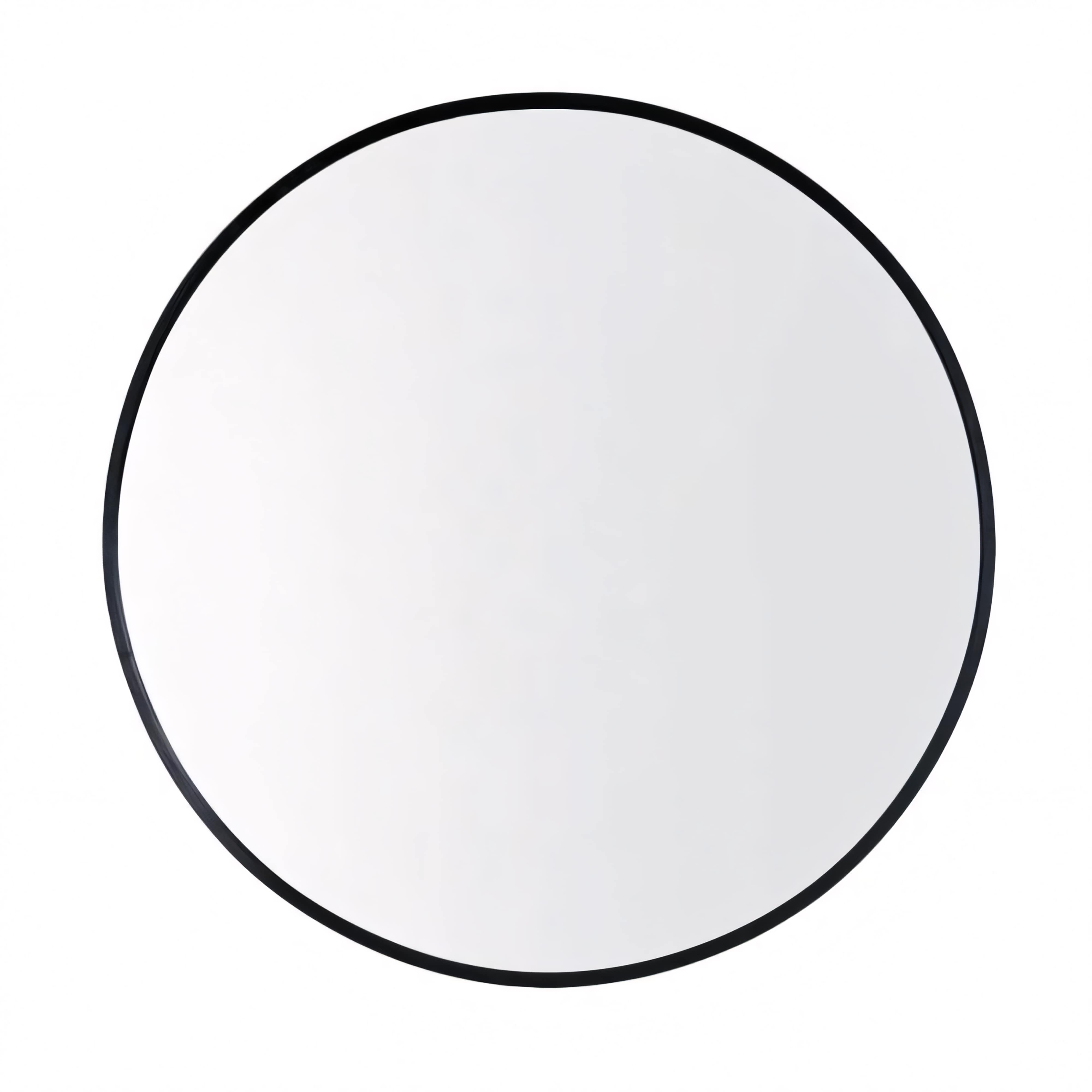 AQUAPERLA ROUND WALL FRAMED MIRROR BLACK 600MM