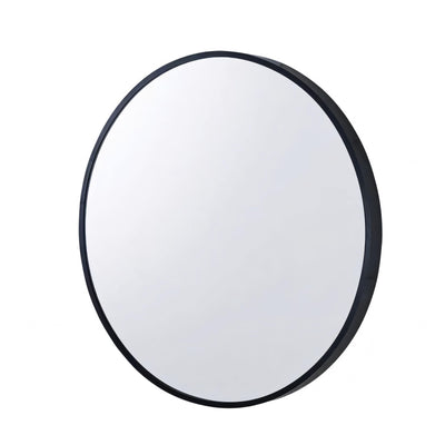 AQUAPERLA ROUND WALL FRAMED MIRROR BLACK 800MM