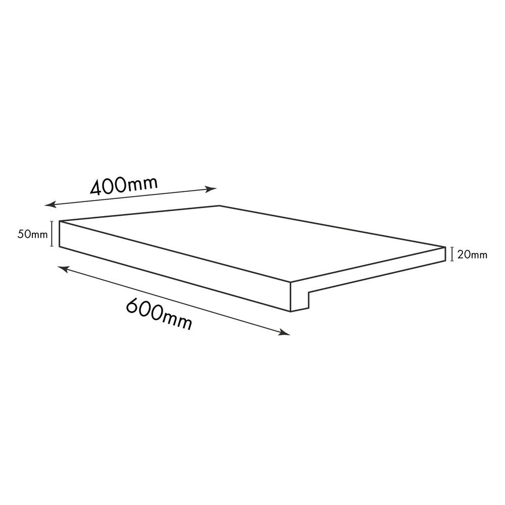 MUSES CREST DARK GREY FELLTEC 600X400MM RECTANGLE PAVER (PER PC)