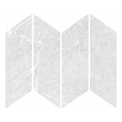 MUSES PETRA MIX IVORY FELLTEC 73X260MM CHEVRON MOSAIC TILE (PER BOX)